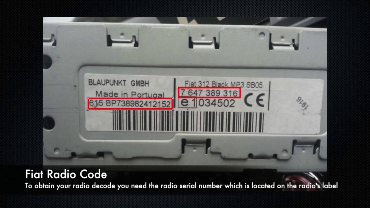 Chrysler Radio Serial Number